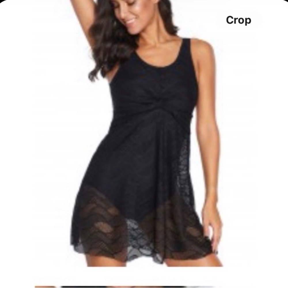 Black Lace Swim Dress